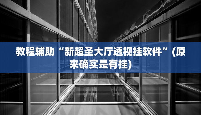 教程辅助“新超圣大厅透视挂软件”(原来确实是有挂)
