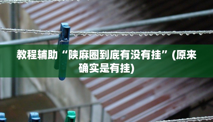 教程辅助“陕麻圈到底有没有挂”(原来确实是有挂)