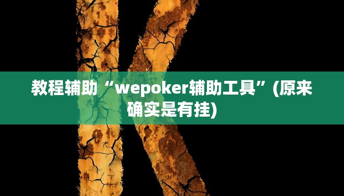 教程辅助“wepoker辅助工具”(原来确实是有挂)