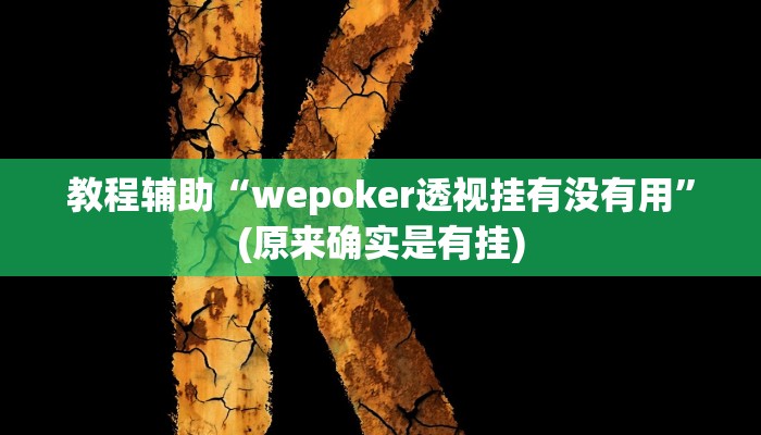 教程辅助“wepoker透视挂有没有用”(原来确实是有挂)