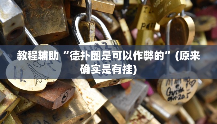 教程辅助“德扑圈是可以作弊的”(原来确实是有挂)