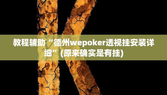 教程辅助“德州wepoker透视挂安装详细”(原来确实是有挂)