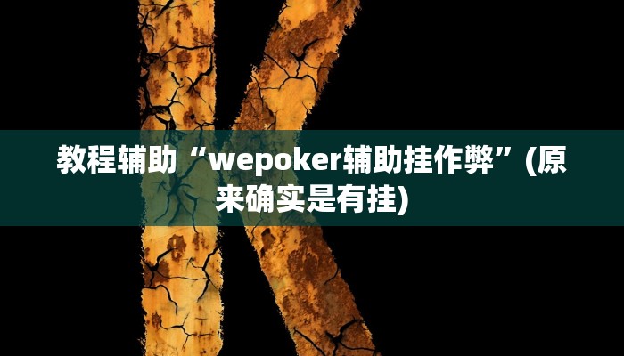 教程辅助“wepoker辅助挂作弊”(原来确实是有挂)