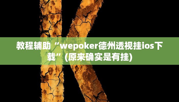 教程辅助“wepoker德州透视挂ios下载”(原来确实是有挂)