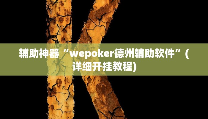 辅助神器“wepoker德州辅助软件”(详细开挂教程)