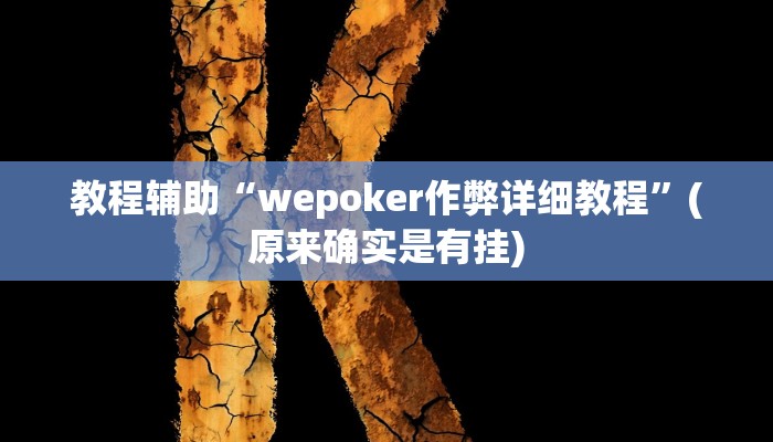 教程辅助“wepoker作弊详细教程”(原来确实是有挂)