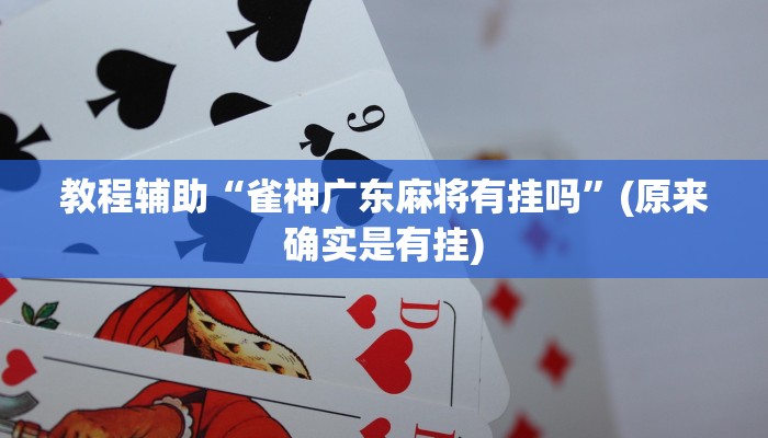 教程辅助“雀神广东麻将有挂吗”(原来确实是有挂)