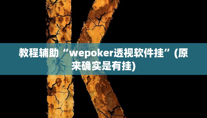 教程辅助“wepoker透视软件挂”(原来确实是有挂)