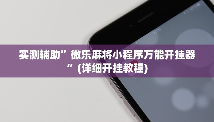实测辅助”微乐麻将小程序万能开挂器”(详细开挂教程)