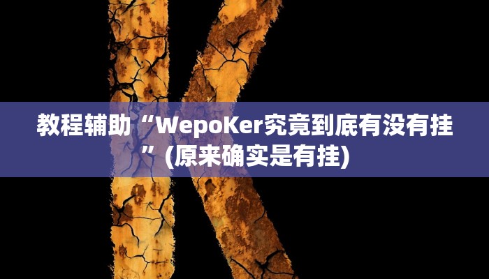 教程辅助“WepoKer究竟到底有没有挂”(原来确实是有挂)
