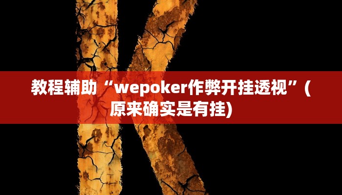 教程辅助“wepoker作弊开挂透视”(原来确实是有挂)