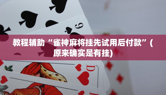 教程辅助“微乐陕西麻将辅助怎么开挂”(原来确实是有挂)