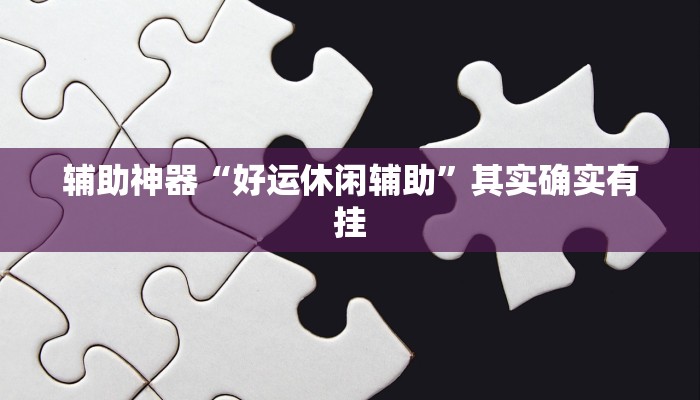 辅助神器“好运休闲辅助”其实确实有挂