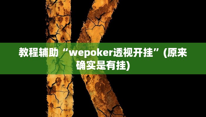 教程辅助“wepoker透视开挂”(原来确实是有挂)