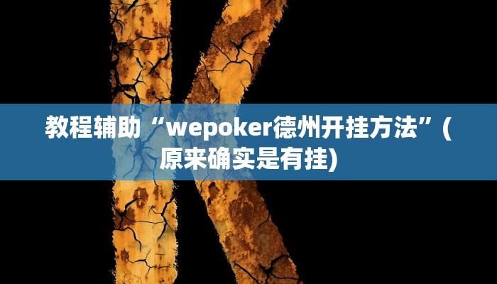 教程辅助“wepoker德州开挂方法”(原来确实是有挂)