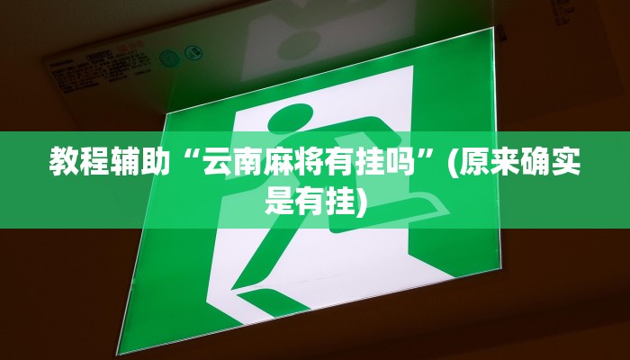 教程辅助“云南麻将有挂吗”(原来确实是有挂)