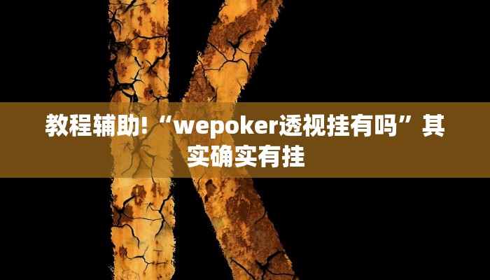 教程辅助!“wepoker透视挂有吗”其实确实有挂