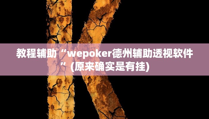 教程辅助“wepoker德州辅助透视软件”(原来确实是有挂)