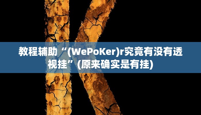 教程辅助“(WePoKer)r究竟有没有透视挂”(原来确实是有挂)