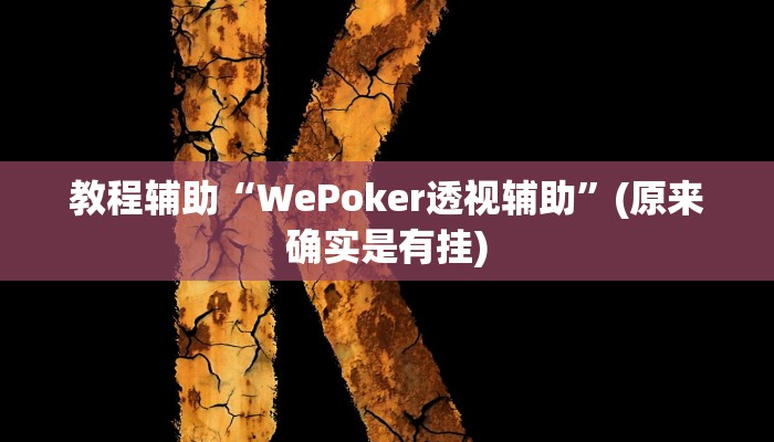 教程辅助“WePoker透视辅助”(原来确实是有挂)