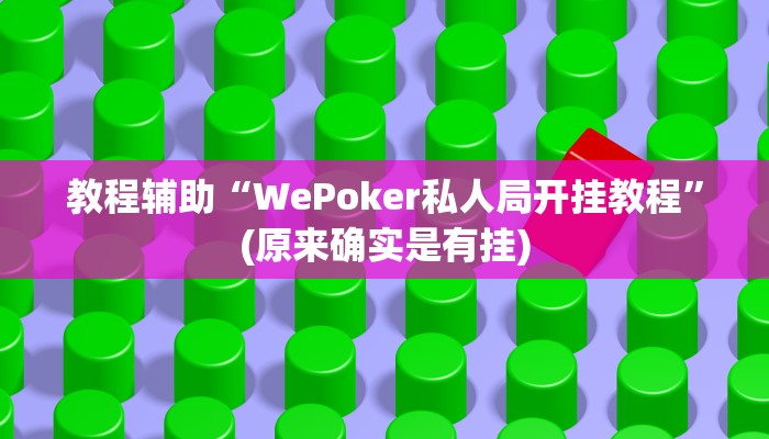教程辅助“WePoker私人局开挂教程”(原来确实是有挂)