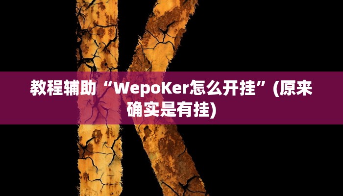 教程辅助“WepoKer怎么开挂”(原来确实是有挂)