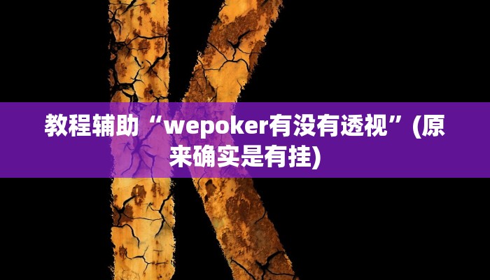 教程辅助“德扑之星有挂吗透视”(原来确实是有挂)