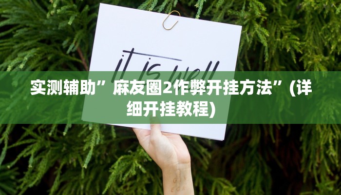 实测辅助”麻友圈2作弊开挂方法”(详细开挂教程)