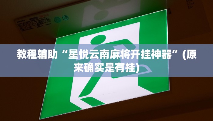 教程辅助“星悦云南麻将开挂神器”(原来确实是有挂)