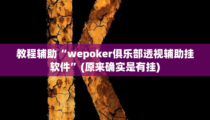 教程辅助“wepoker俱乐部透视辅助挂软件”(原来确实是有挂)