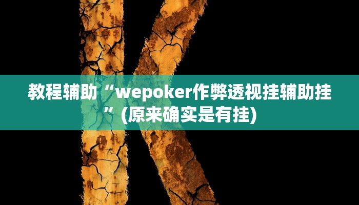 教程辅助“wepoker作弊透视挂辅助挂”(原来确实是有挂)