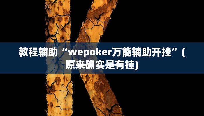 教程辅助“wepoker万能辅助开挂”(原来确实是有挂)