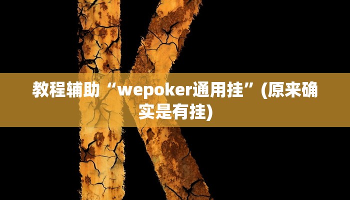 教程辅助“wepoker通用挂”(原来确实是有挂)