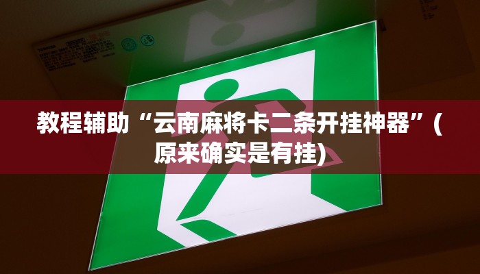 教程辅助“云南麻将卡二条开挂神器”(原来确实是有挂)