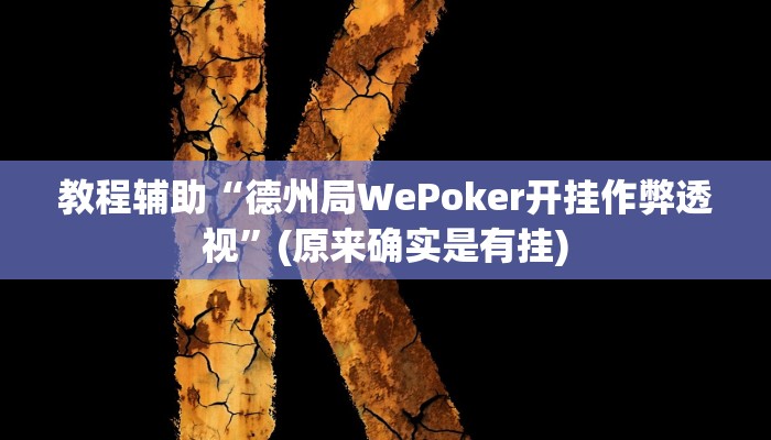 教程辅助“德州局WePoker开挂作弊透视”(原来确实是有挂)