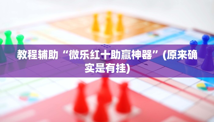 教程辅助“微乐红十助赢神器”(原来确实是有挂)