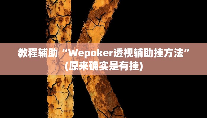 教程辅助“Wepoker透视辅助挂方法”(原来确实是有挂)