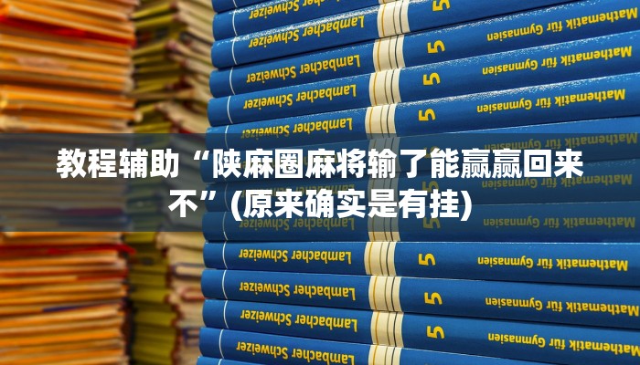 教程辅助“陕麻圈麻将输了能赢赢回来不”(原来确实是有挂)