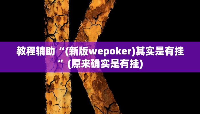 教程辅助“(新版wepoker)其实是有挂”(原来确实是有挂)