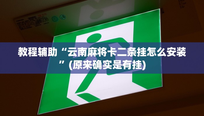 教程辅助“云南麻将卡二条挂怎么安装”(原来确实是有挂)