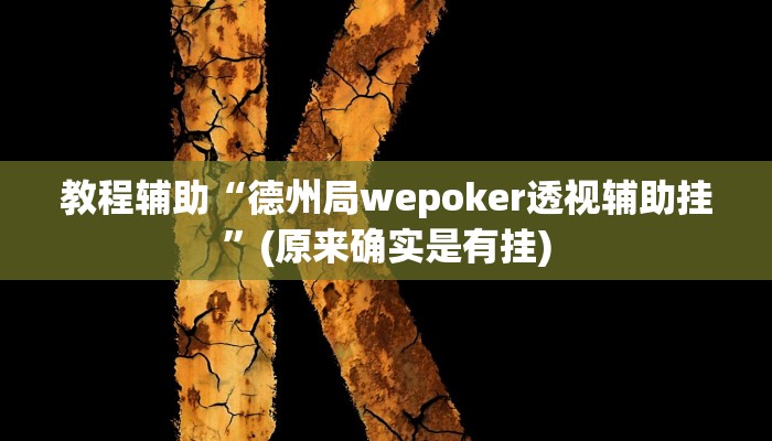 教程辅助“德州局wepoker透视辅助挂”(原来确实是有挂)
