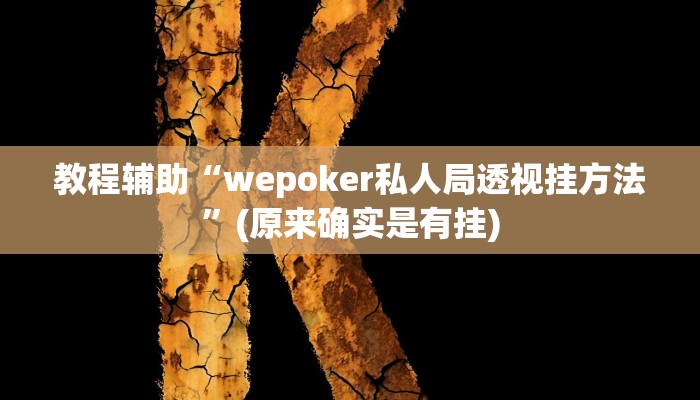 教程辅助“广西麻将挂怎么安装”(原来确实是有挂)