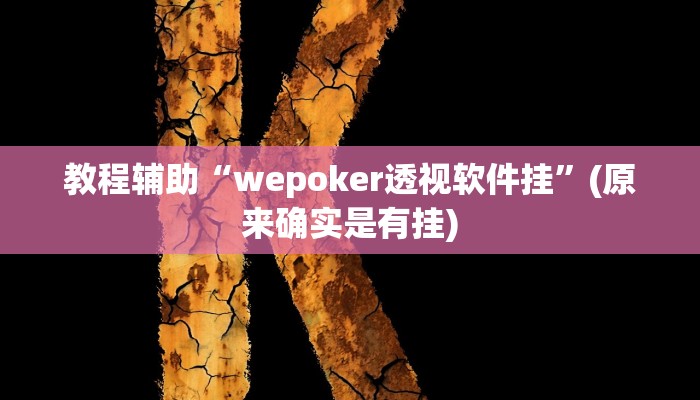 教程辅助“wepoker透视软件挂”(原来确实是有挂)