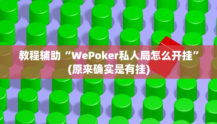 教程辅助“WePoker私人局怎么开挂”(原来确实是有挂)