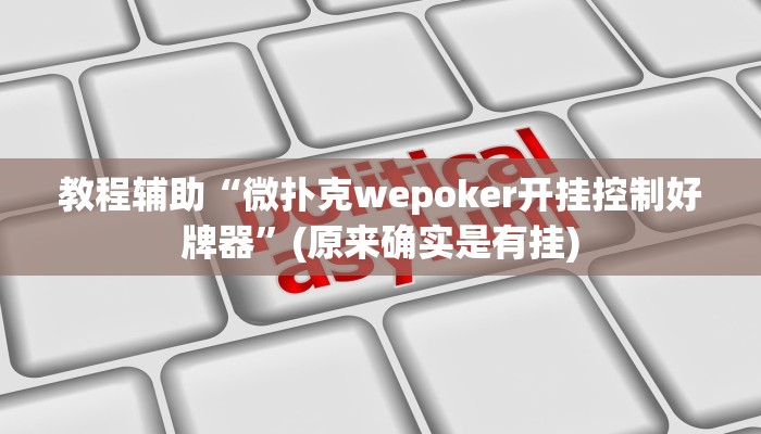 教程辅助“微扑克wepoker开挂控制好牌器”(原来确实是有挂)