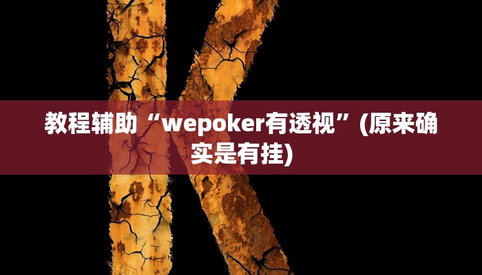 教程辅助“wepoker有透视”(原来确实是有挂)