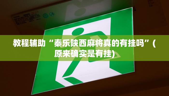 教程辅助“秦乐陕西麻将真的有挂吗”(原来确实是有挂)