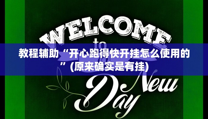 教程辅助“开心跑得快开挂怎么使用的”(原来确实是有挂)