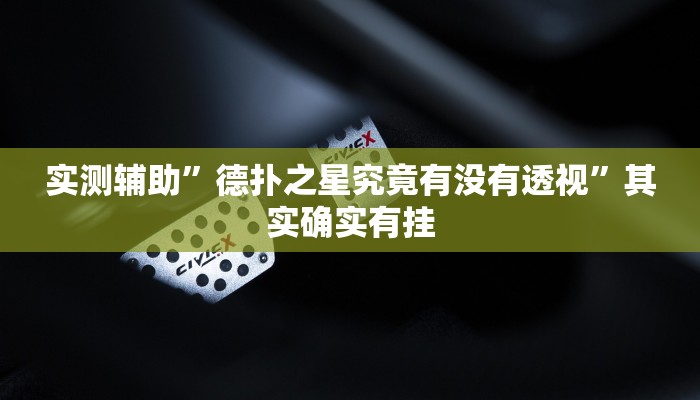 实测辅助”德扑之星究竟有没有透视”其实确实有挂