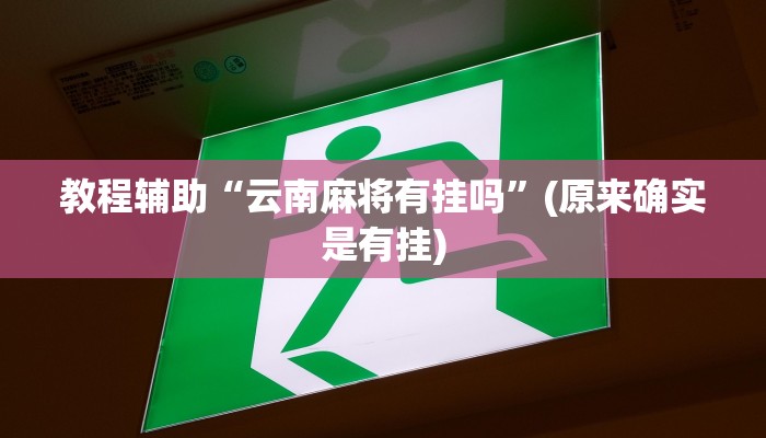 教程辅助“云南麻将有挂吗”(原来确实是有挂)